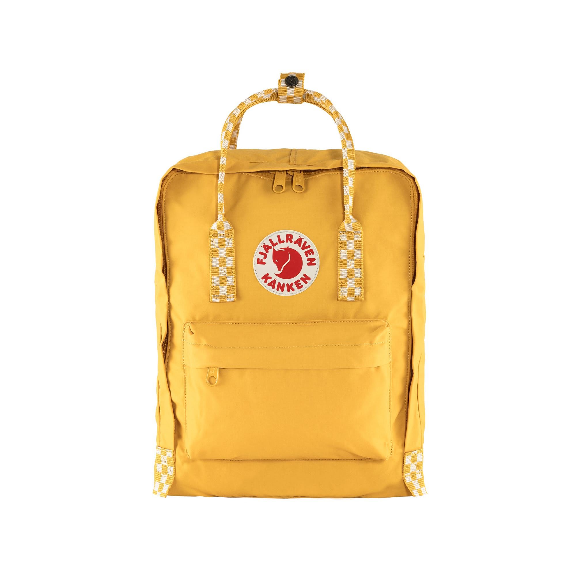 FR MOCHILA KANKEN OCHRE-CHESS PATTERN | Aldo Carla