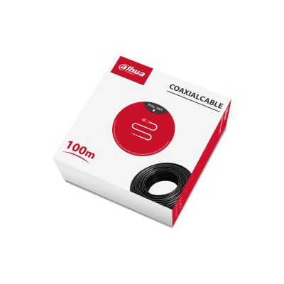 Cable Coaxial Dahua 100m RG59 100% Cobre 20AWG Negro Cobertura PVC1