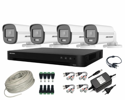 CCTV KIT HIKVISION 4 CAM 2MP COLORVU INSTALADOR