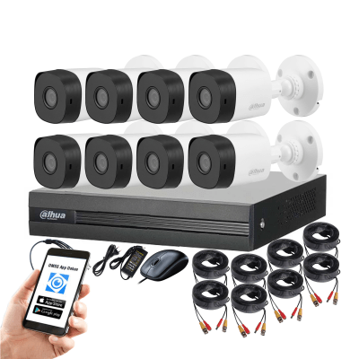 Cctv Kit Dahua Dvr 8ch + 8 Cam 1080p 2MP