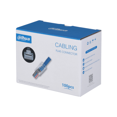 CONECTOR RJ45 DAHUA CAT5 100 Un PASS THROUGH1