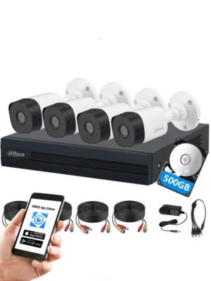 Kit De Vigilancia Dahua Dh-kit/xvr1b04/4-b1a21 Hdd 500gb1