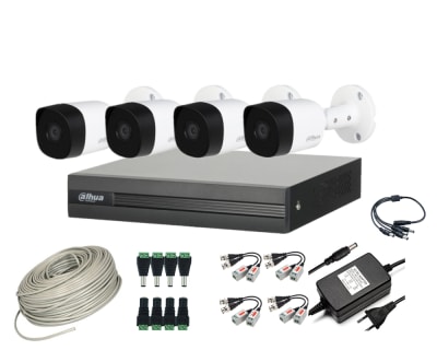 CCTV KIT DAHUA 4 CAM 1080 LITE INSTALADOR