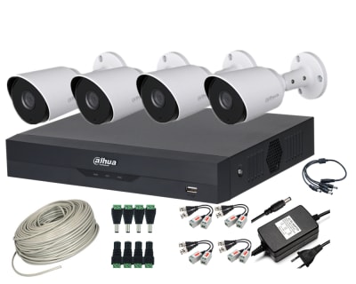 CCTV KIT DAHUA 4 CAM 1080 LITE MET C/MIC INSTALADOR1