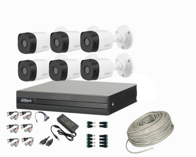 CCTV KIT DAHUA DVR 8CH +  6 CAM 2MP INSTALADOR