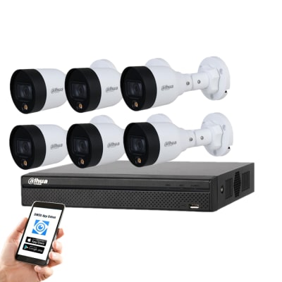 CCTV KIT DAHUA IP  NVR 8CH POE + 6 CAM 4MP FULL COLOR