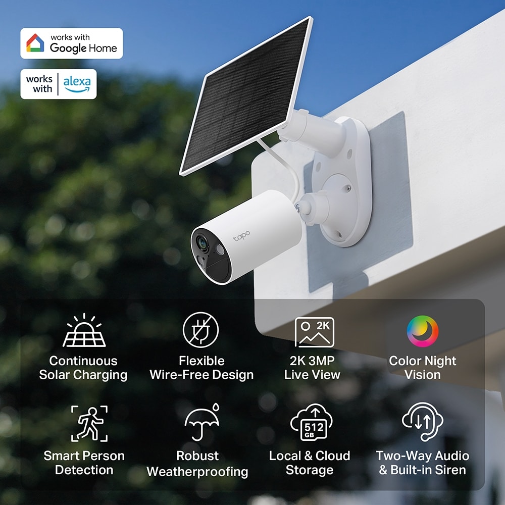 Kit de Cámara IP WiFi 3MP TPLINK CON PANEL SOLAR IP6510