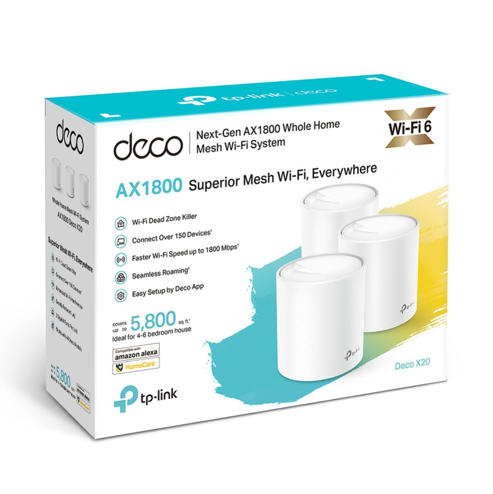 TP-LINK Deco X20 (1-Pack) Router Wi-Fi Mesh Doble Banda Wi-Fi 6 y Gigabit Ethernet TP-LINK4