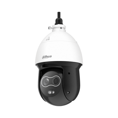 CÁMARA IP DAHUA PT Termal Hibrida optico 4MP Alarma 2/1 Slot MicroSD IP66 Detección Incendio Con T° 0