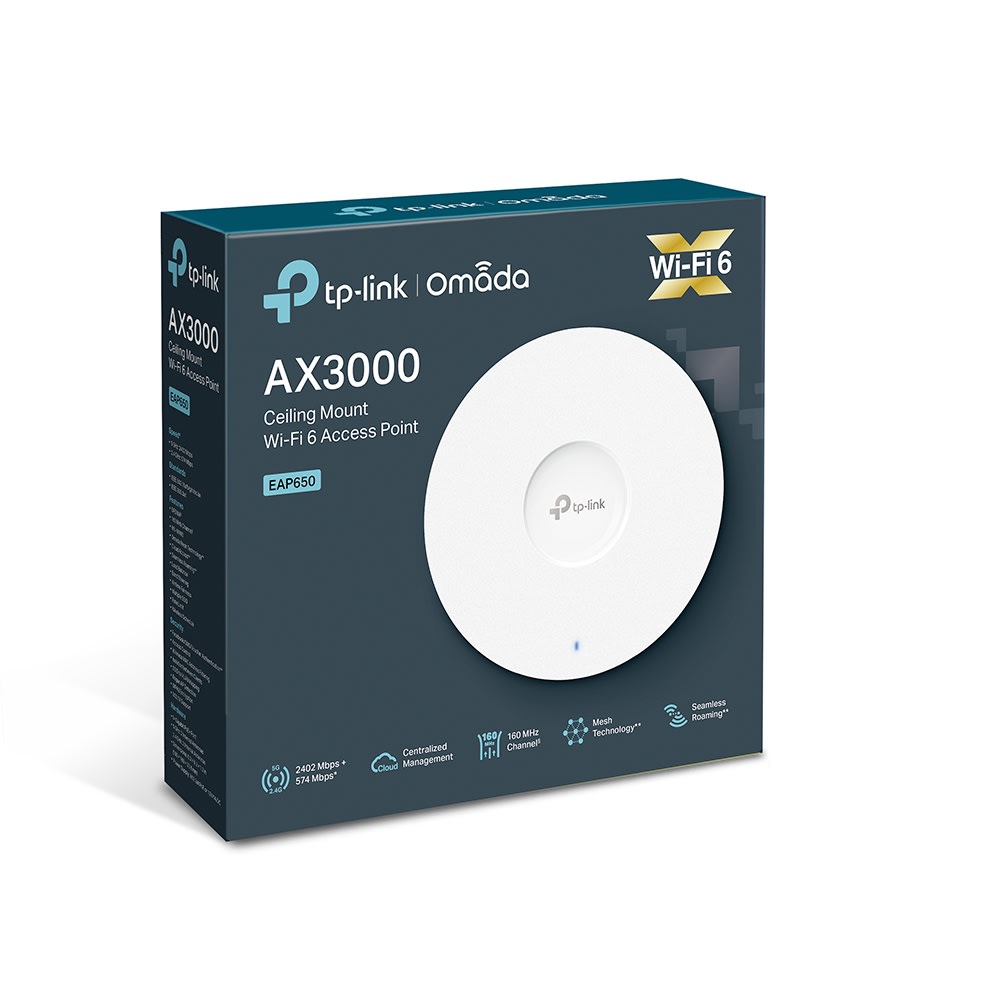 ACCESS POINT TPLINK WIFI6 TECHO AX3000 OMADA MESH2
