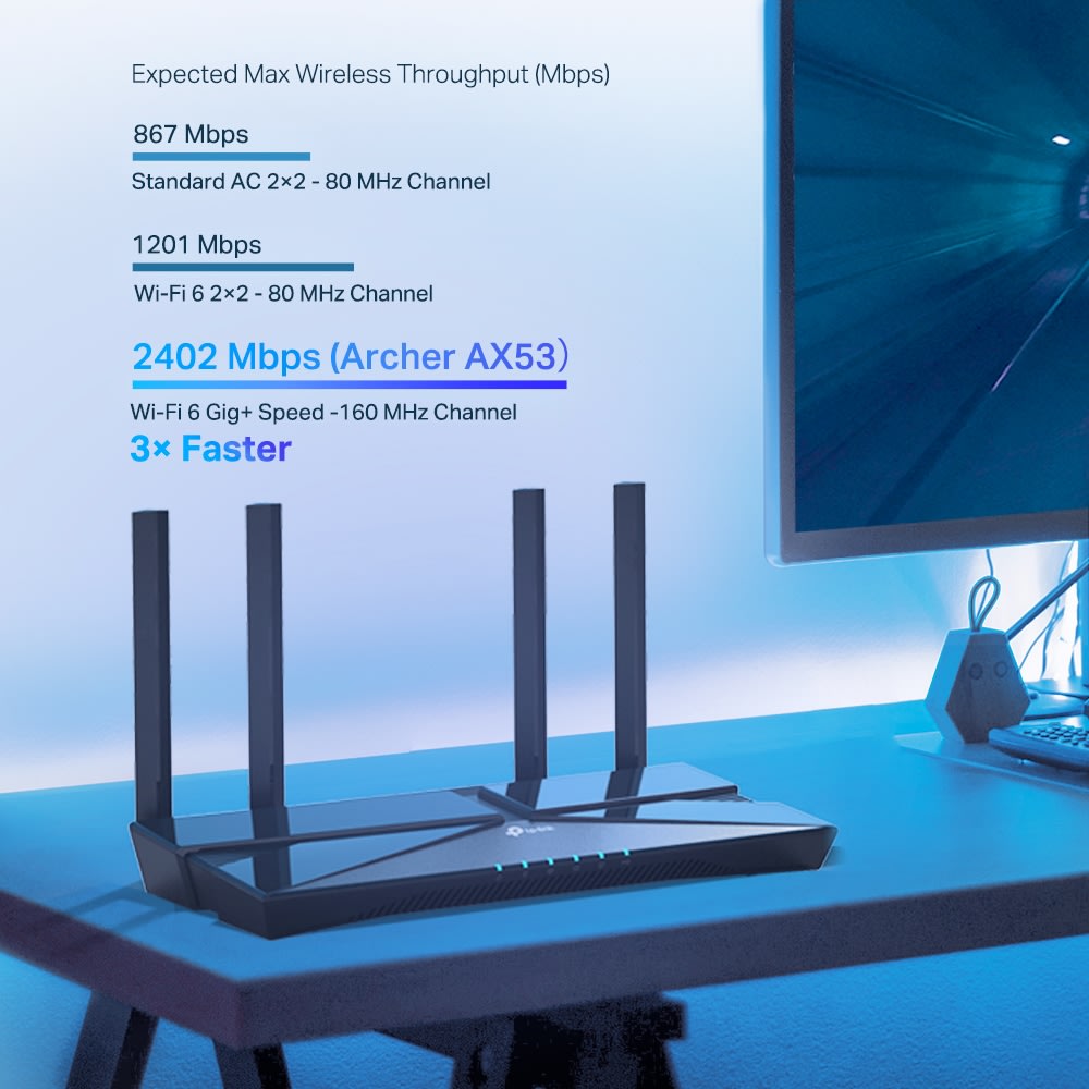 Router TP-Link Archer AX53, AX3000, Dual Band, Gigabit Ethernet, Wi-Fi 62