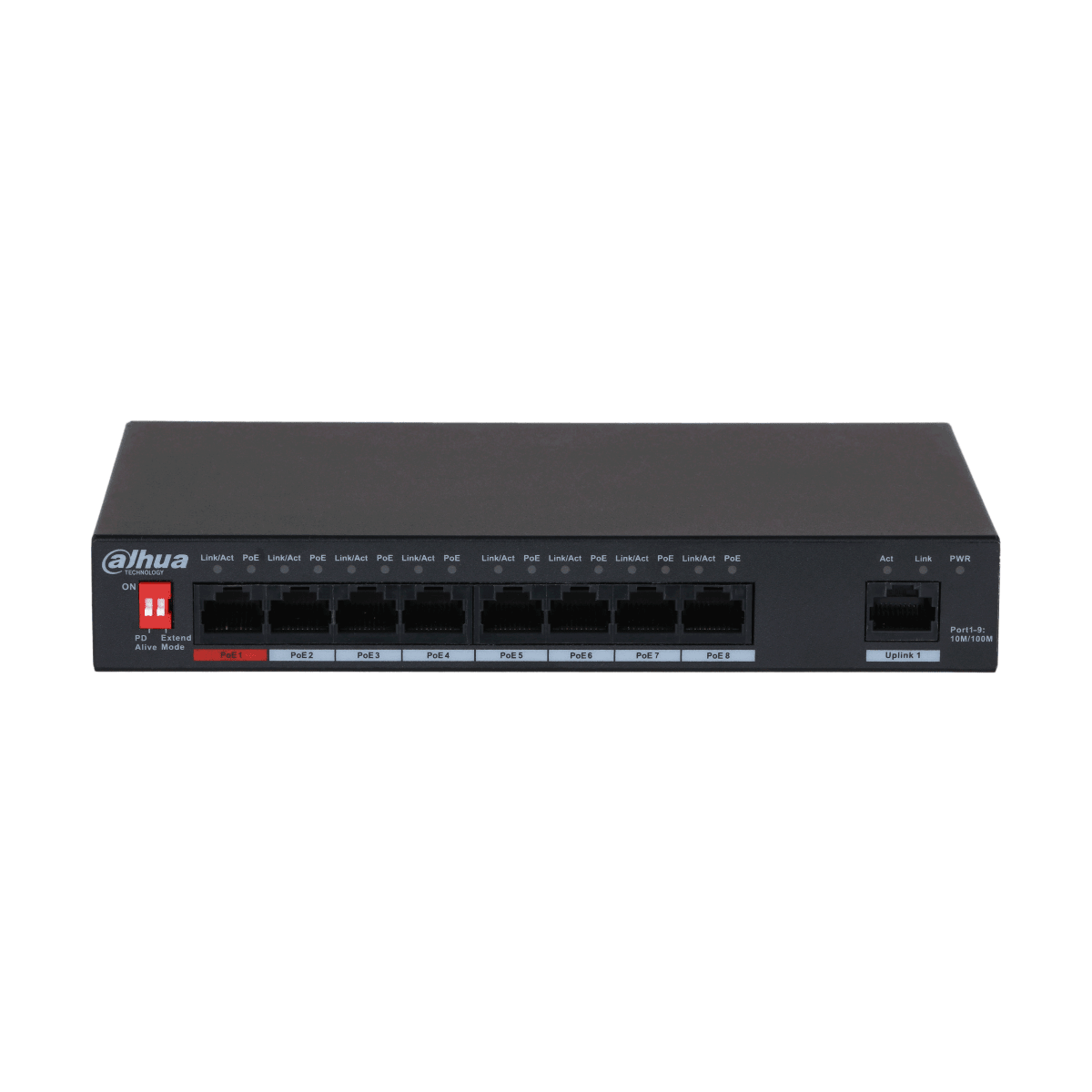 Switch Poe Dahua 8 Puertos 10/100 + 1 Uplink 96w No Admin2