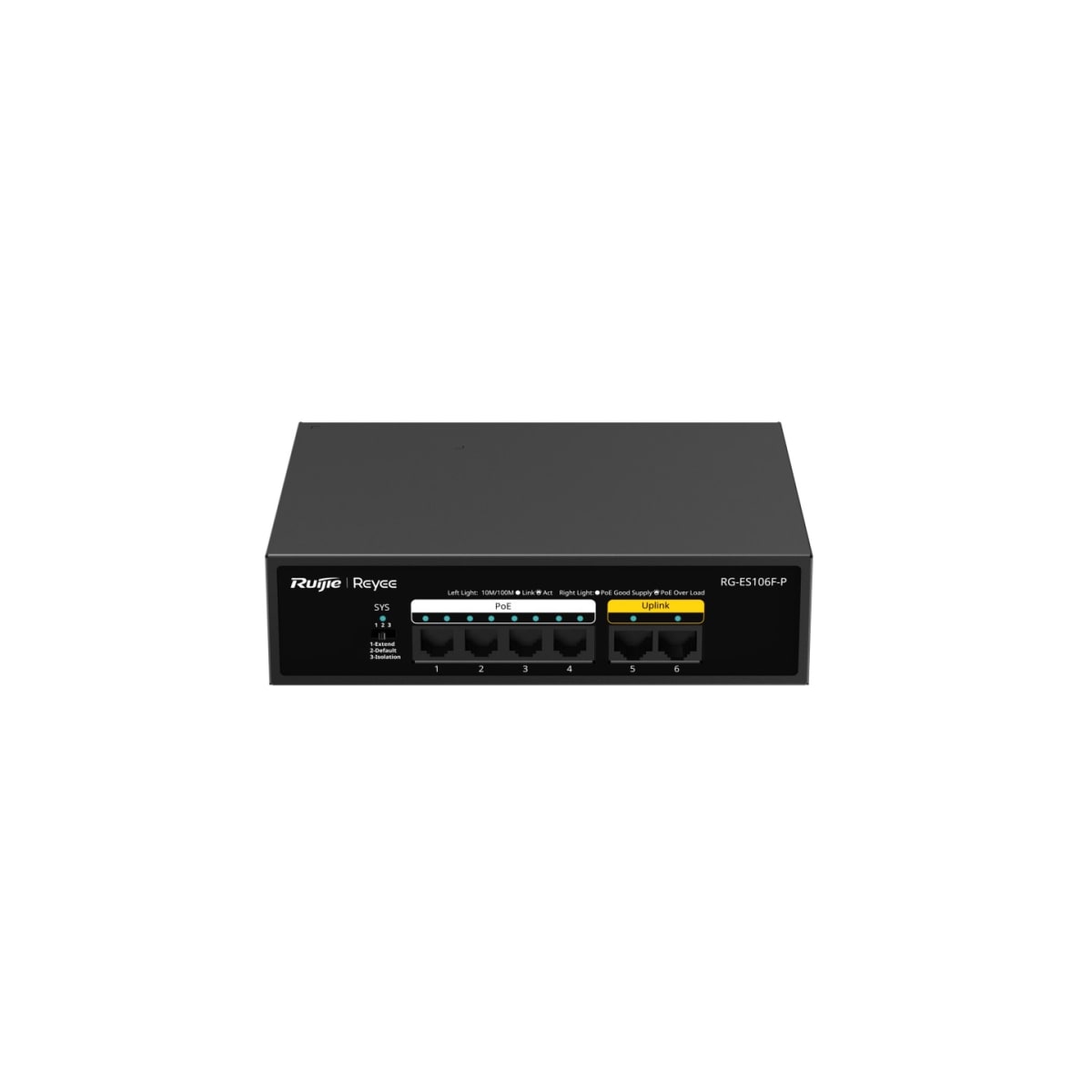 SWITCH POE RUIJIE REYEE 4CH NO ADM 1.2 Gbps6