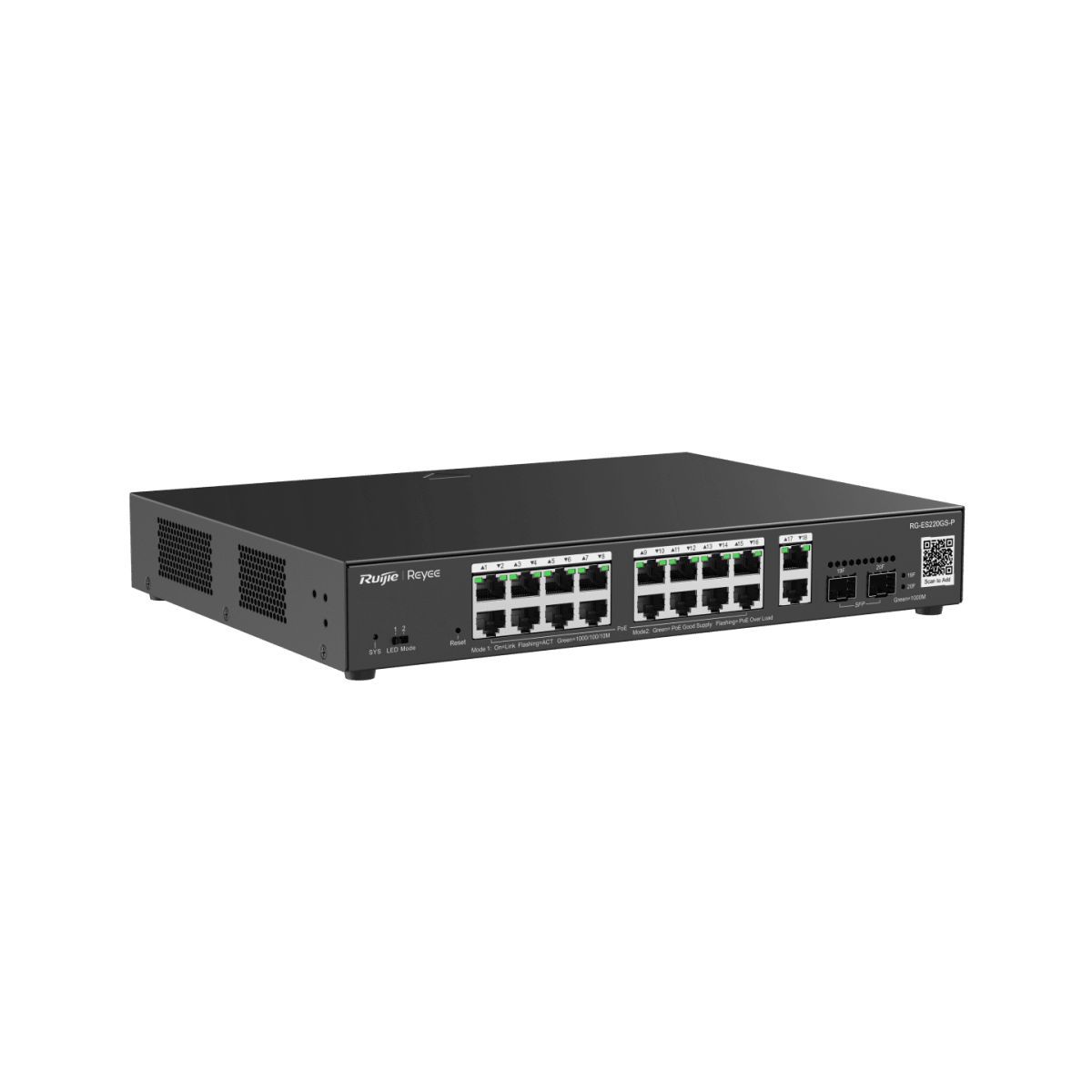 SWITCH POE RUIJIE REYEE 16CH ADM POR NUBE GIGABIT 40Gbps 50W 3