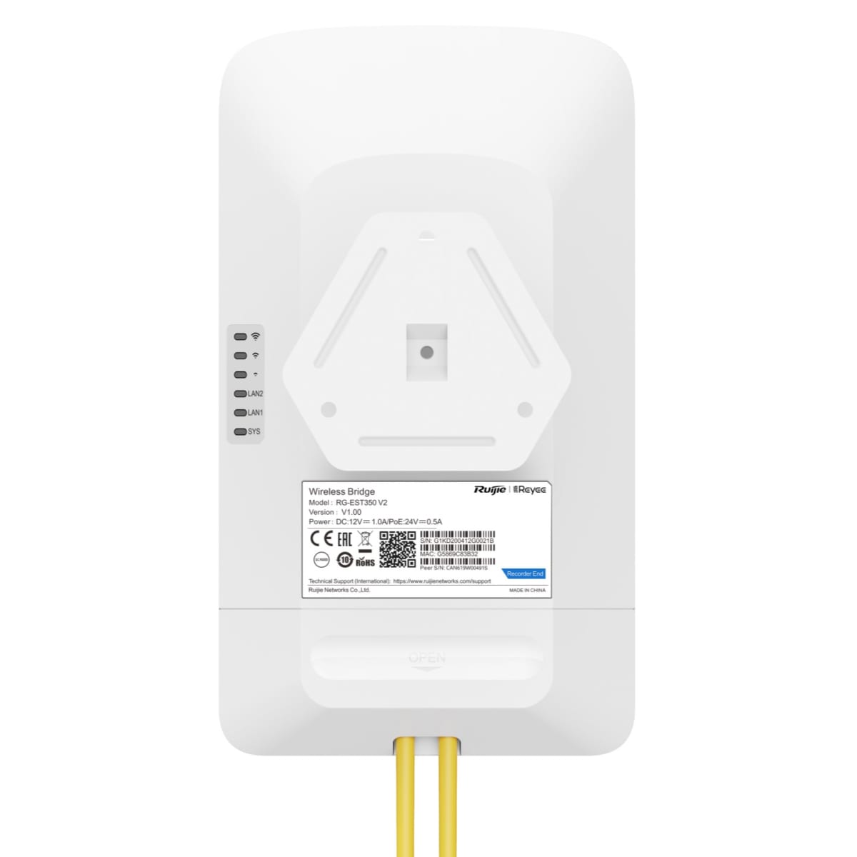 Puente inalámbrico 802.11ac de doble flujo de 5 GHz de 5 km X PAR RUIJIE REYEE3