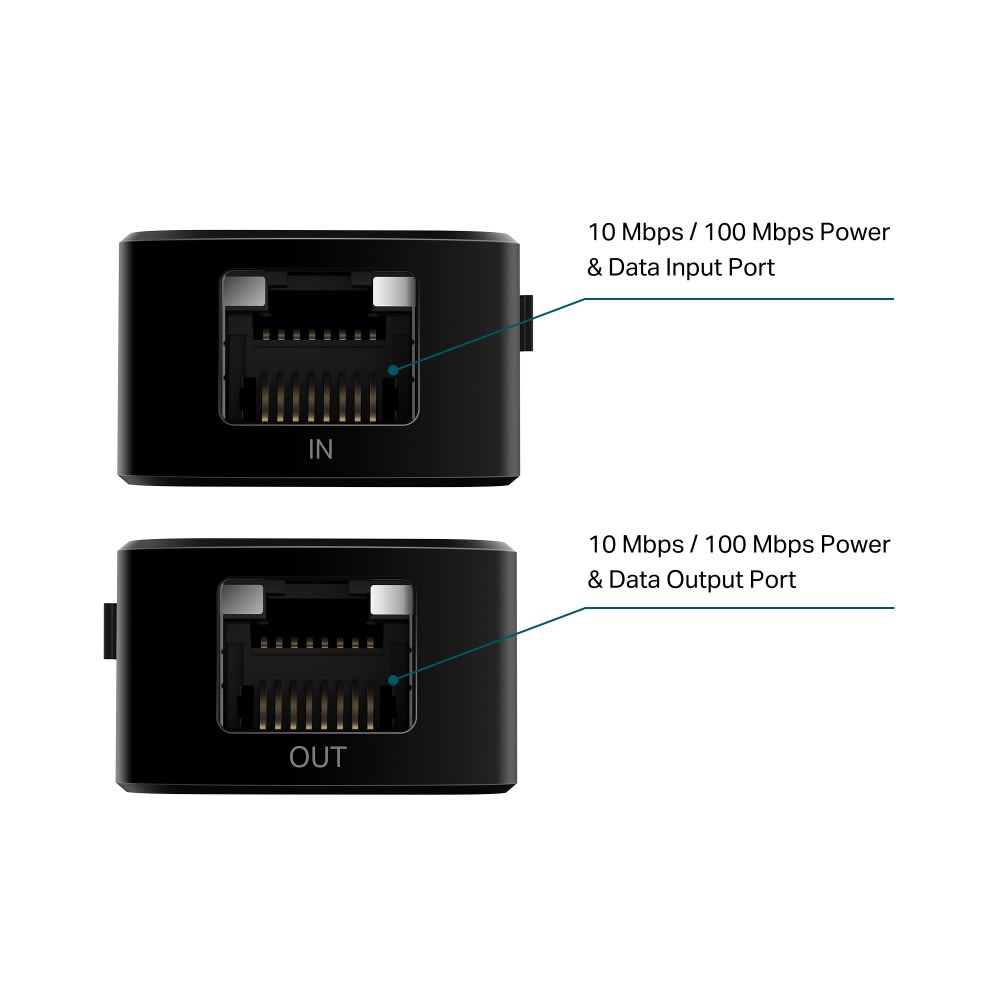 EXTENSOR POE + TPLINK FAST ETHERNET HASTA 250MT5