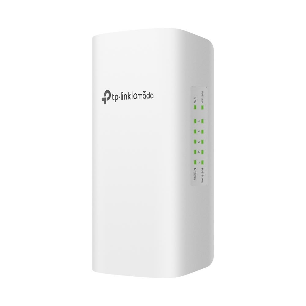 Switch TPLINK Exterior Omada Smart de 1 POE++ IN / 4 POE+ OUT Gigabit 7