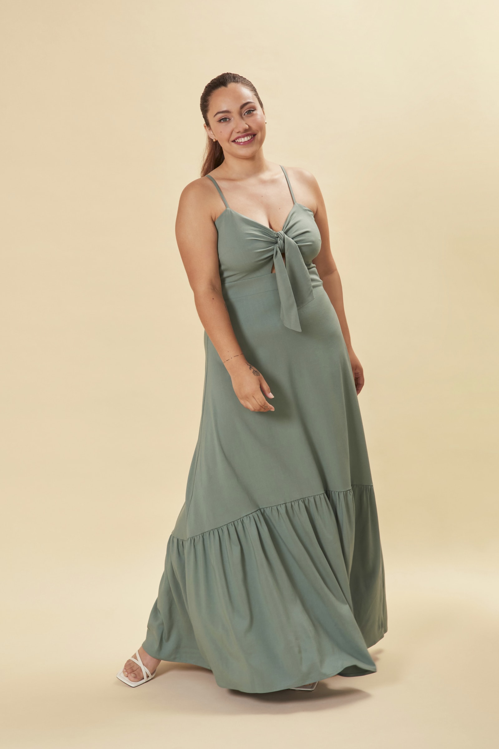 BOW DRESS - TEAL GREEN BOW DRESS - TEAL GREEN