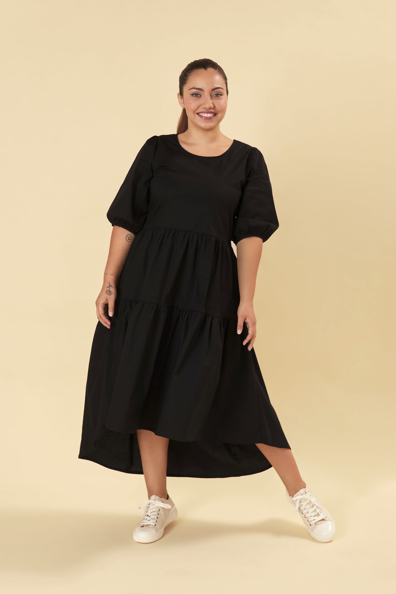 VOLUME LAYERED DRESS - BLACK VOLUME LAYERED DRESS - BLACK
