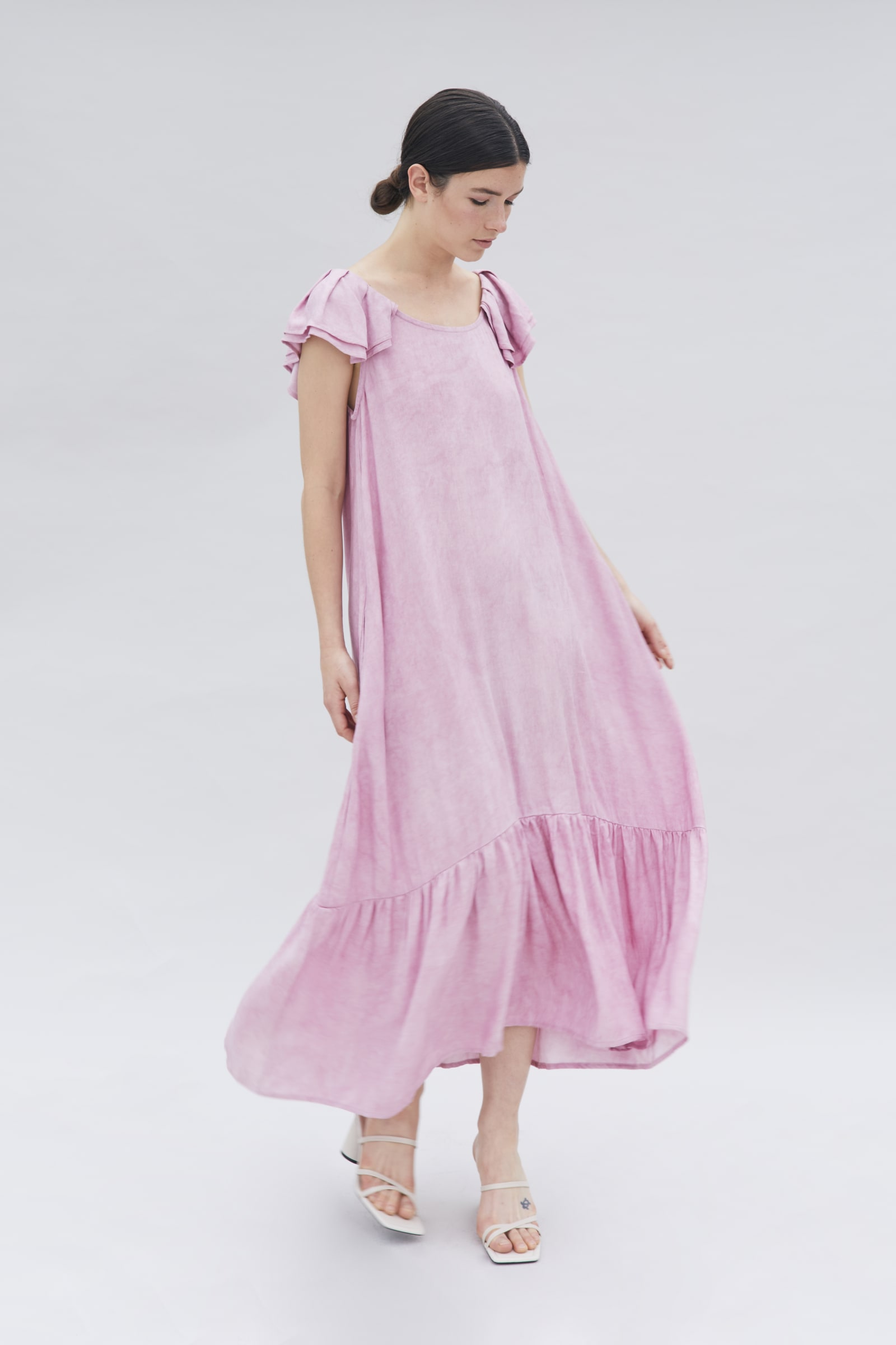 SWEET RUFFLE MAXI DRESS - PINK SORBET SWEET RUFFLE MAXI DRESS - PINK SORBET