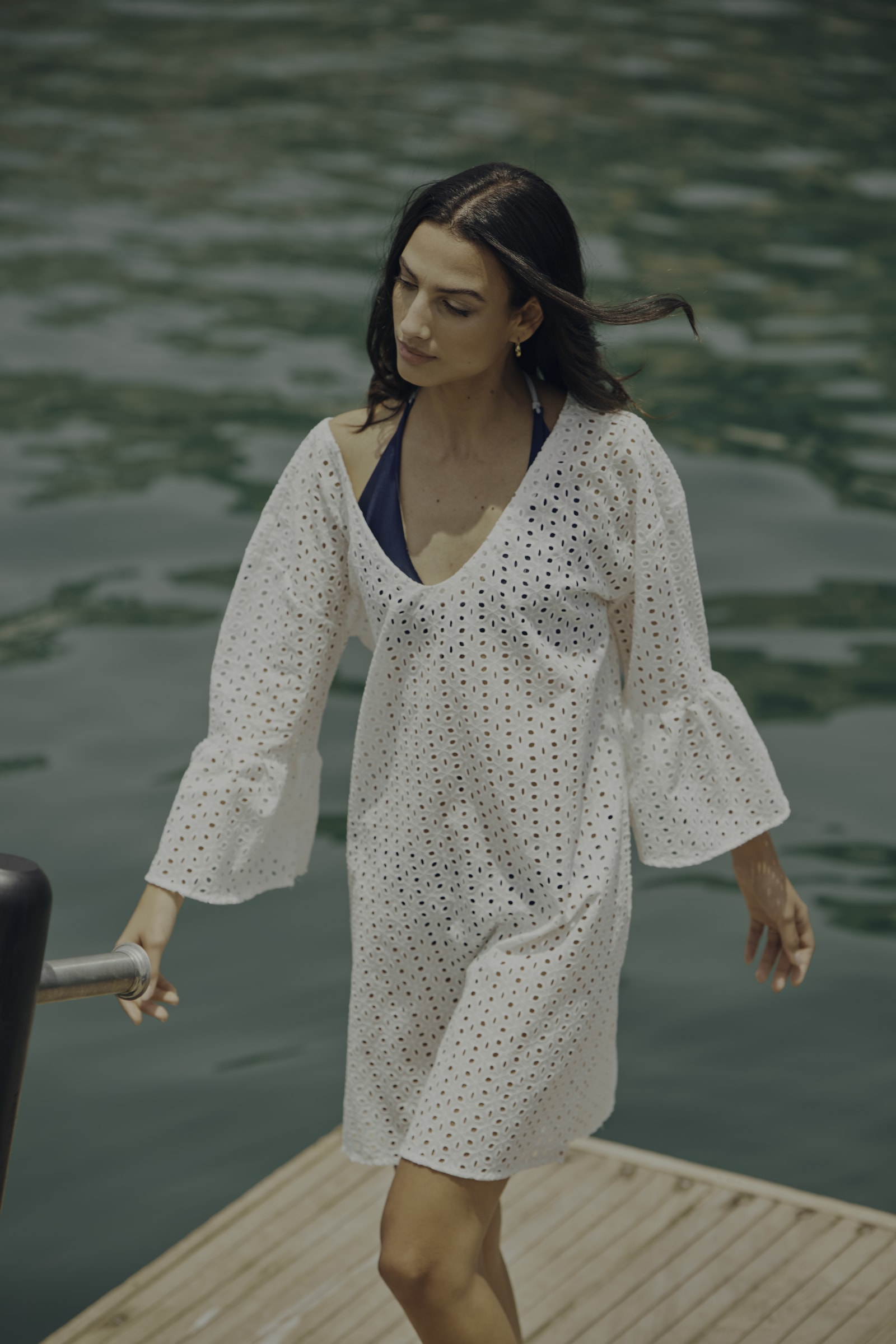 BRODERIE RUFFLE TUNIC - IVORY BRODERIE RUFFLE TUNIC - IVORY