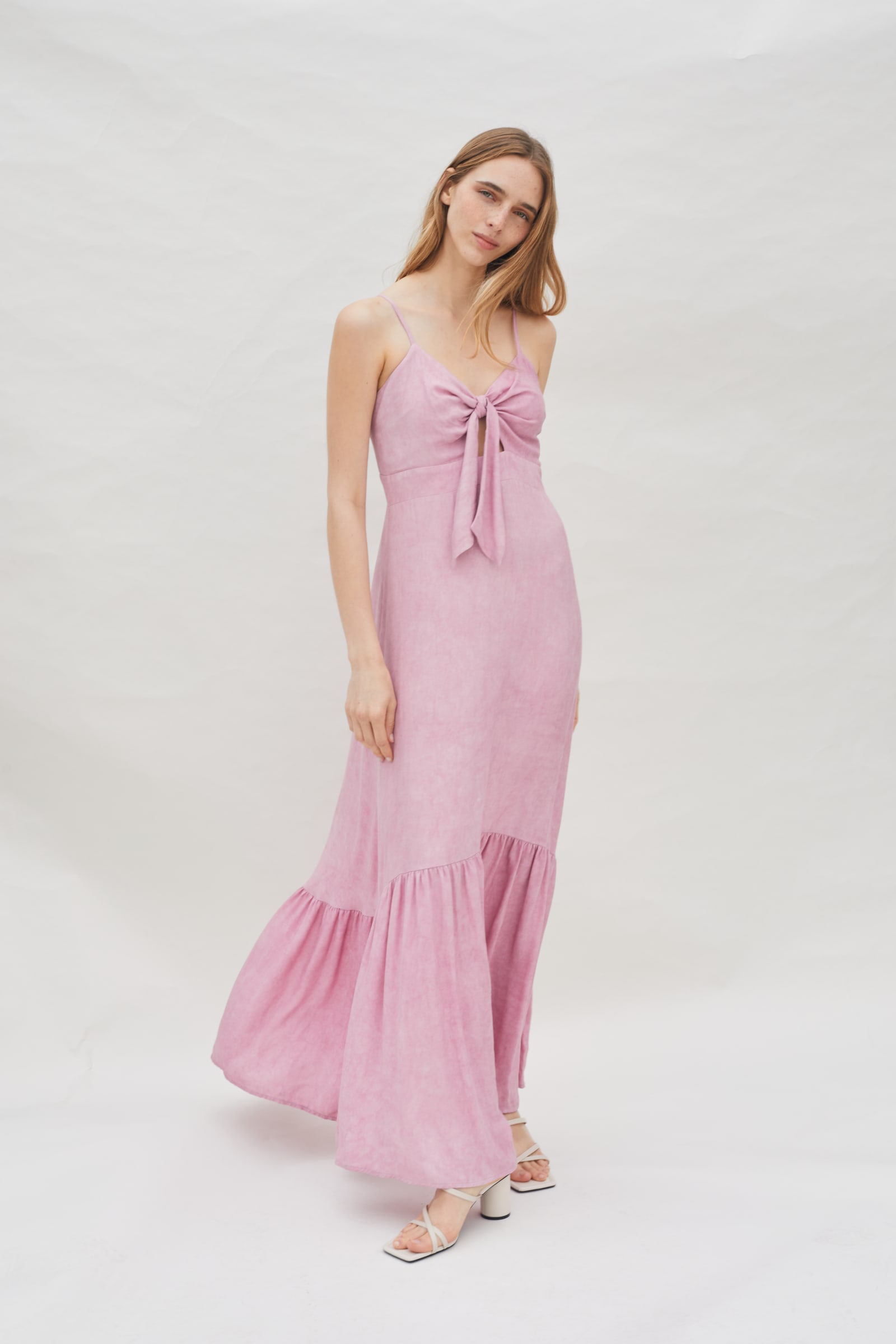 BOW DRESS - PINK SORBET BOW DRESS - PINK SORBET