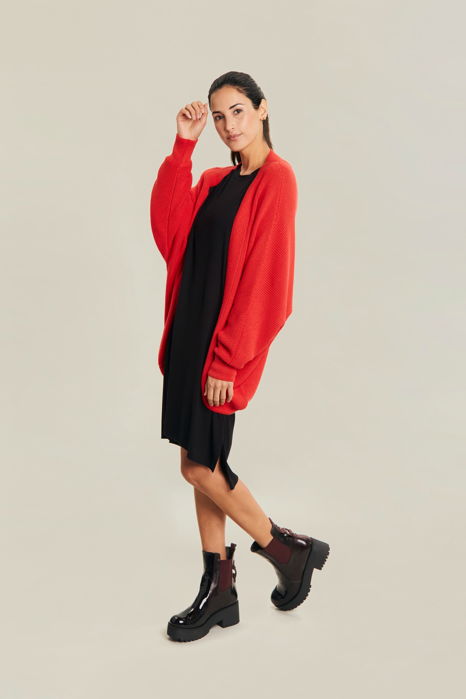 BOXY RIB DRESS - BLACK BOXY RIB DRESS - BLACK