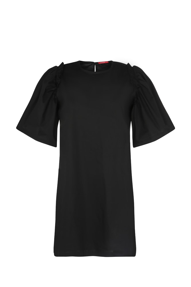ATTACHED SLEEVE DRESS - BLACK ATTACHED SLEEVE DRESS - BLACK