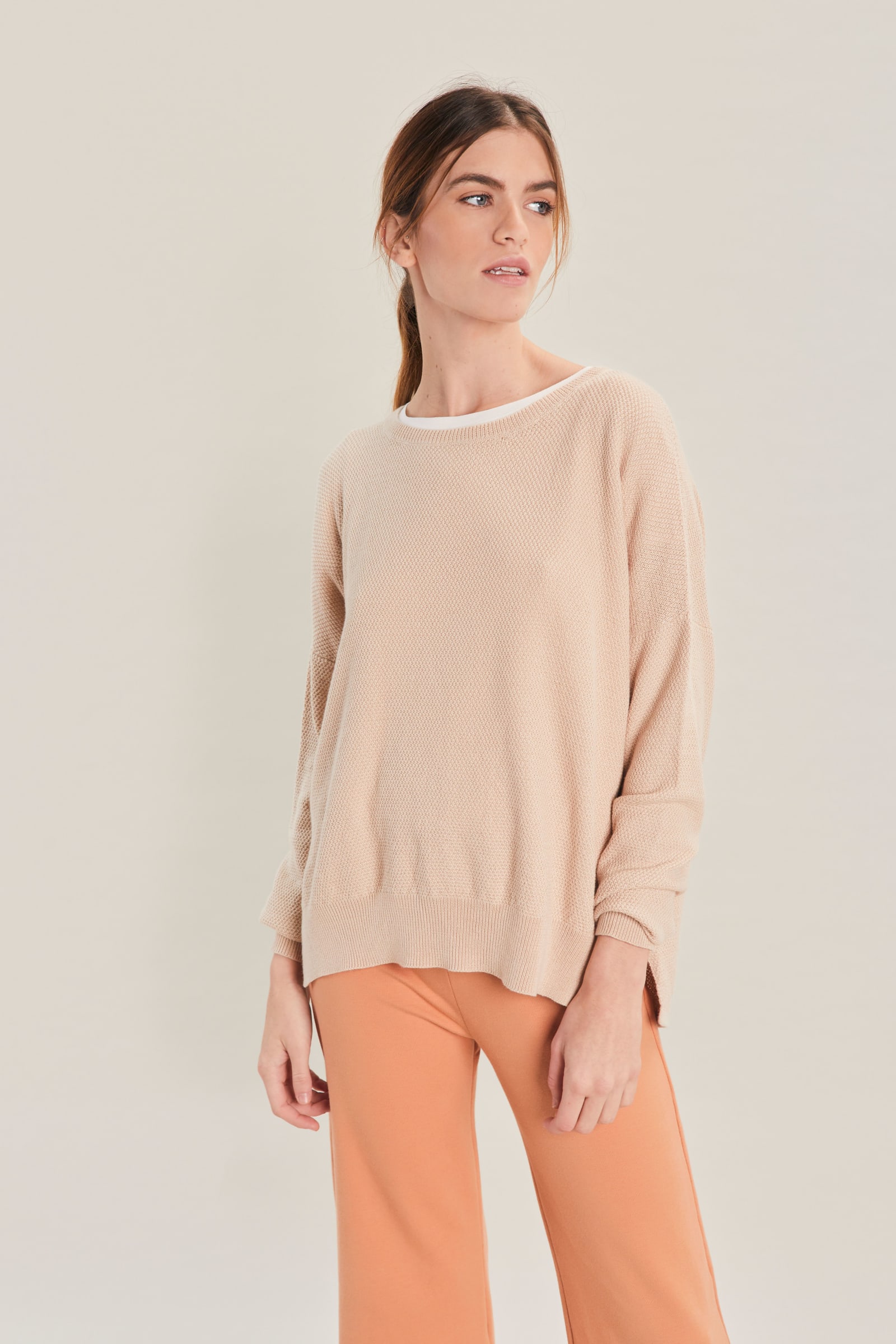 BOXY SWEATER - NUDE BOXY SWEATER - NUDE