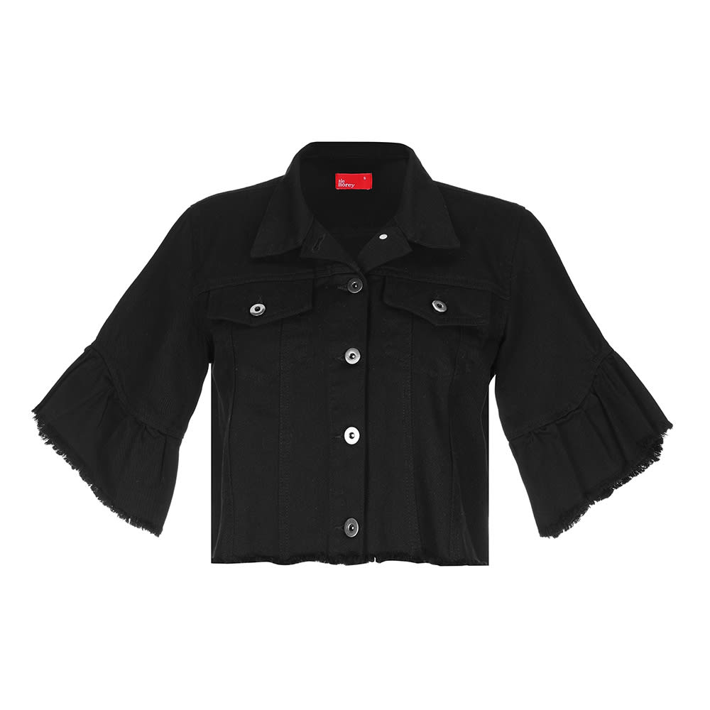 BOLERO DENIM JACKET - BLACK BOLERO DENIM JACKET - BLACK