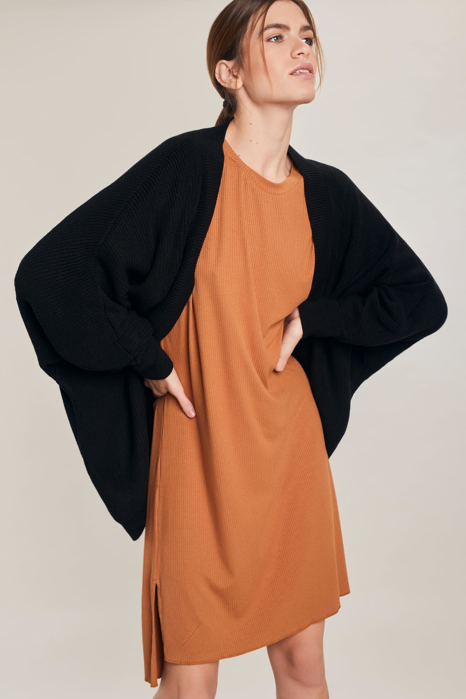BOXY RIB DRESS - YAM BOXY RIB DRESS - YAM