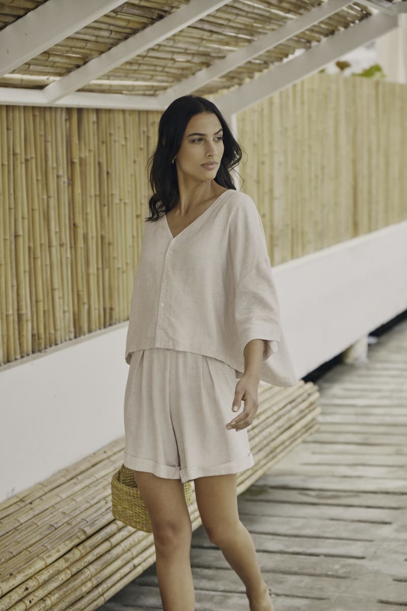 LINEN SHIRT-PALO ROSA LINEN SHIRT-PALO ROSA