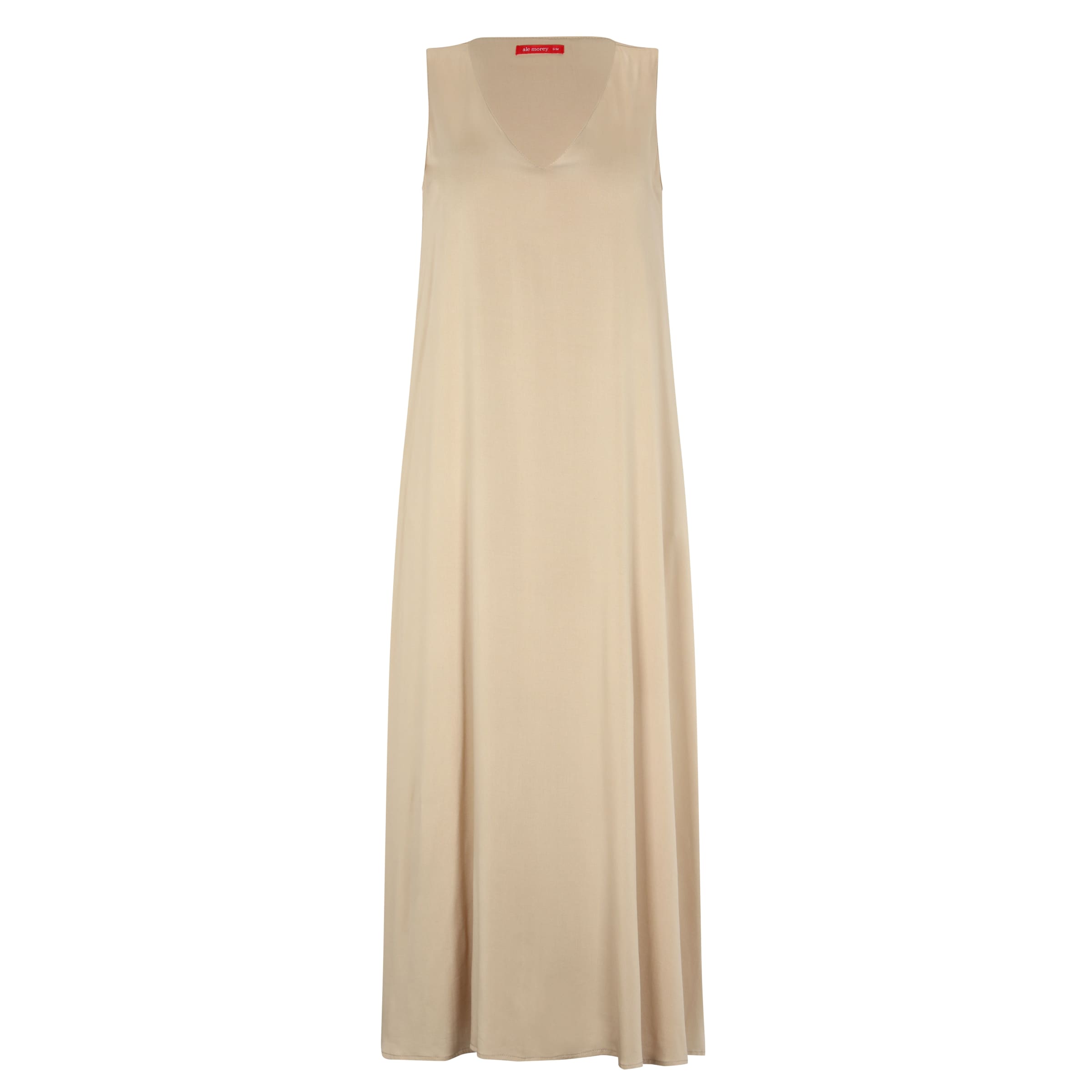 POCKET V MAXI DRESS - BEIGE POCKET V MAXI DRESS - BEIGE
