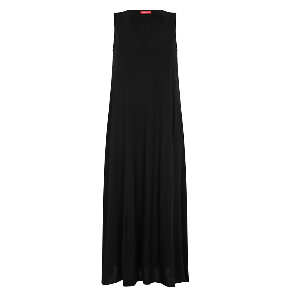 POCKET V MAXI DRESS - BLACK POCKET V MAXI DRESS - BLACK