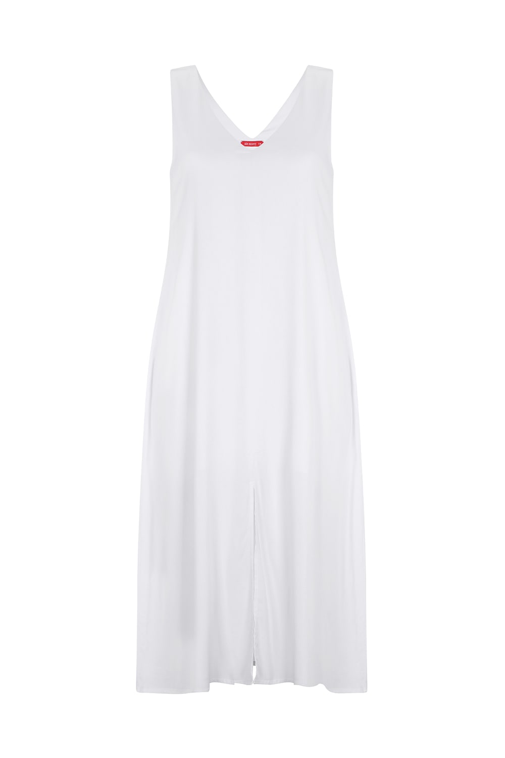 POCKET V MIDI DRESS - WHITE POCKET V MIDI DRESS - WHITE