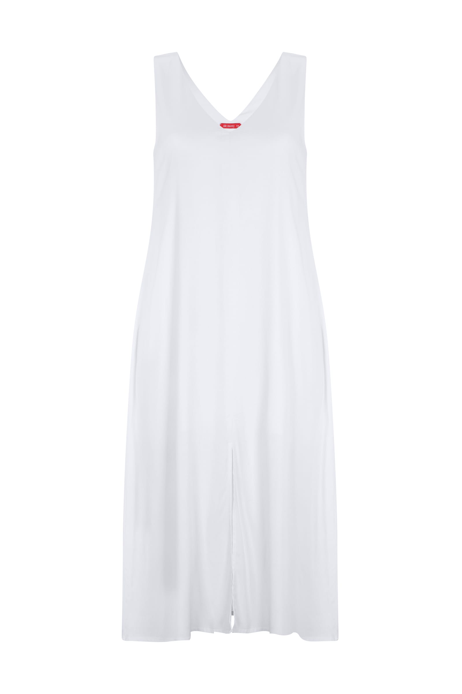 POCKET V MIDI DRESS - WHITE POCKET V MIDI DRESS - WHITE