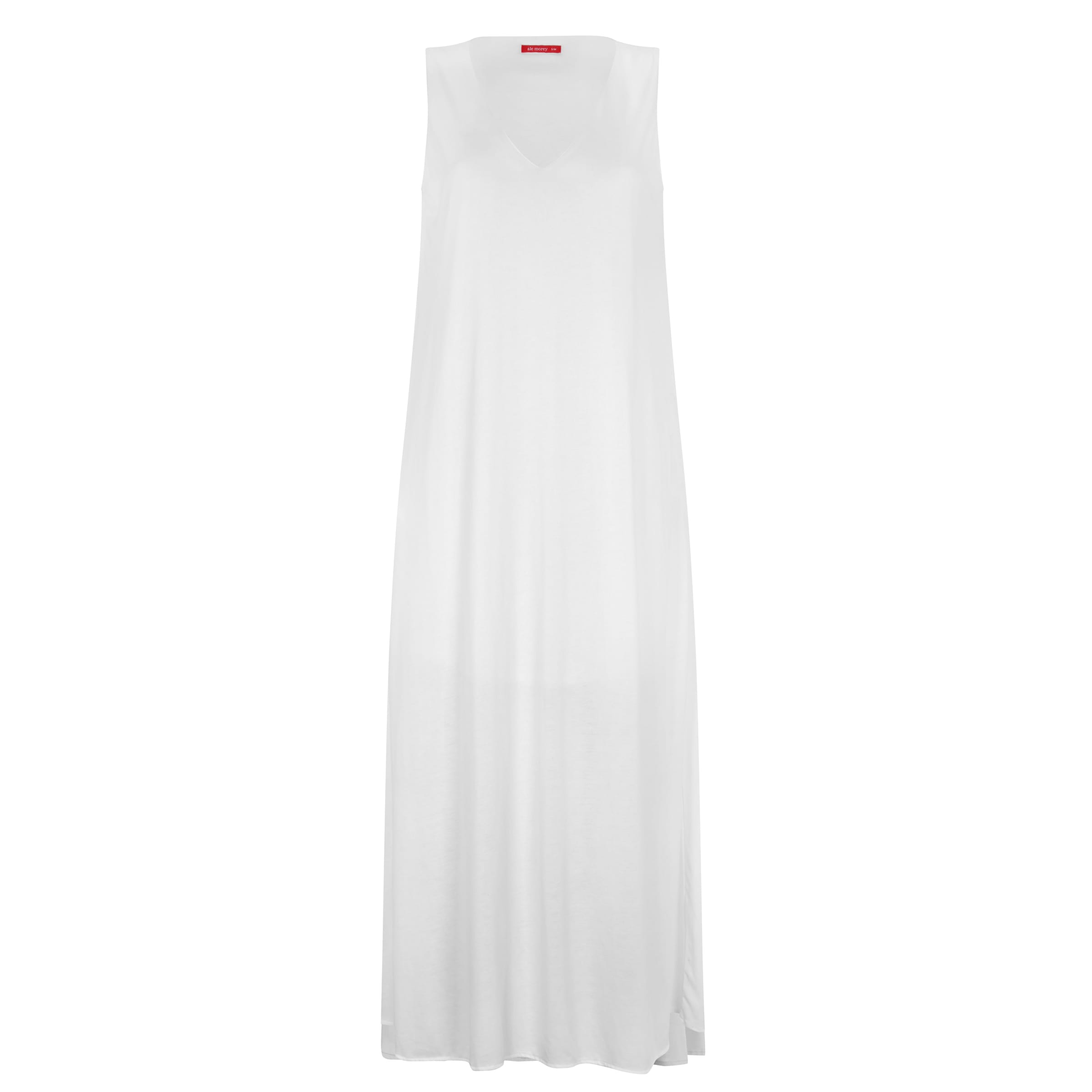 POCKET V MAXI DRESS - WHITE POCKET V MAXI DRESS - WHITE