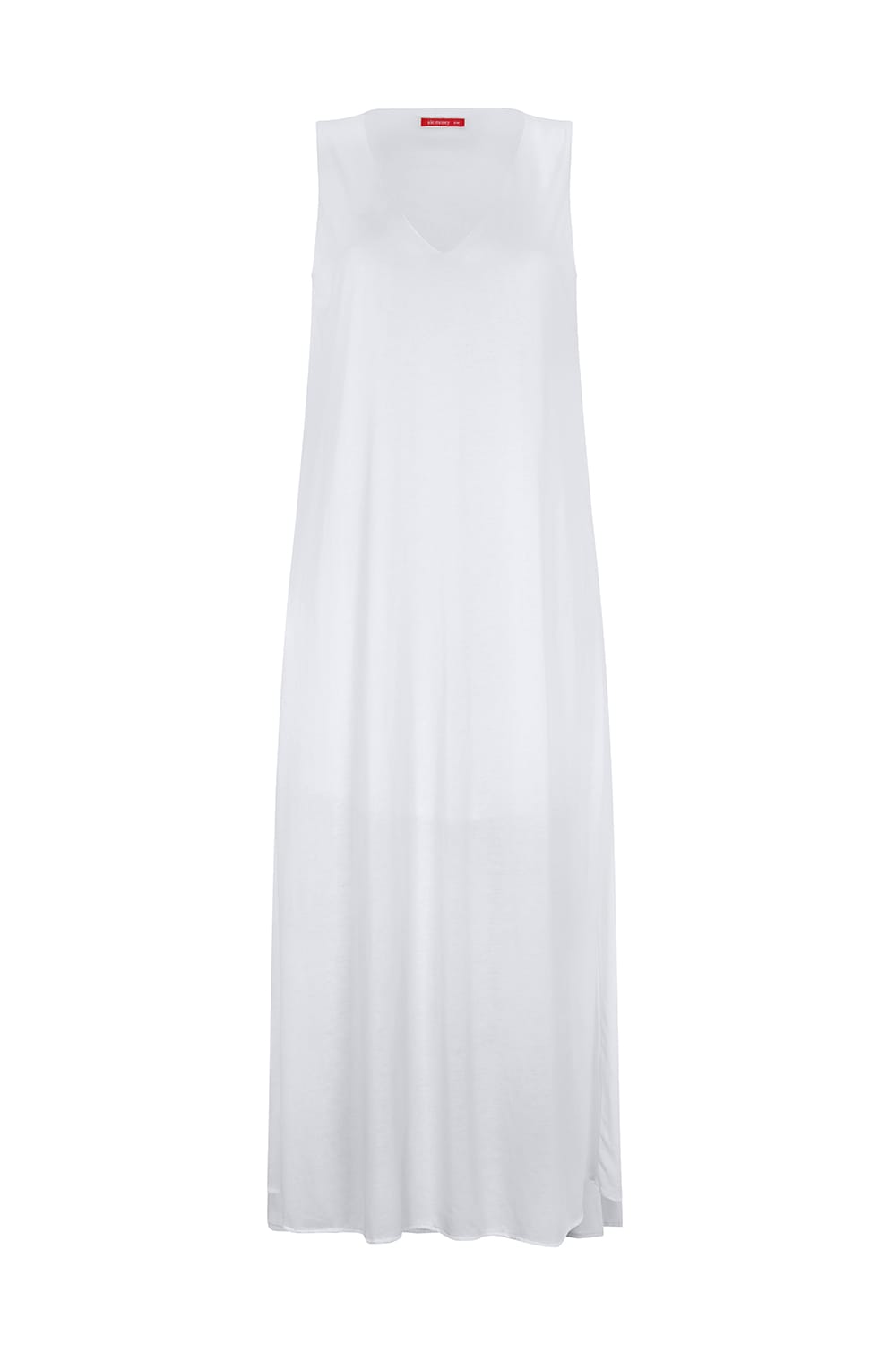 POCKET V MAXI DRESS - WHITE POCKET V MAXI DRESS - WHITE
