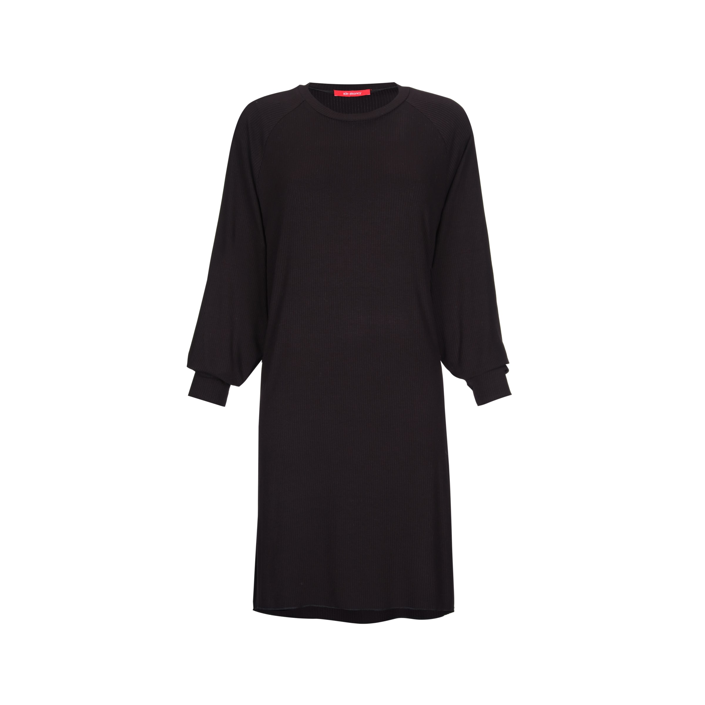 BOXY RIB DRESS - BLACK BOXY RIB DRESS - BLACK