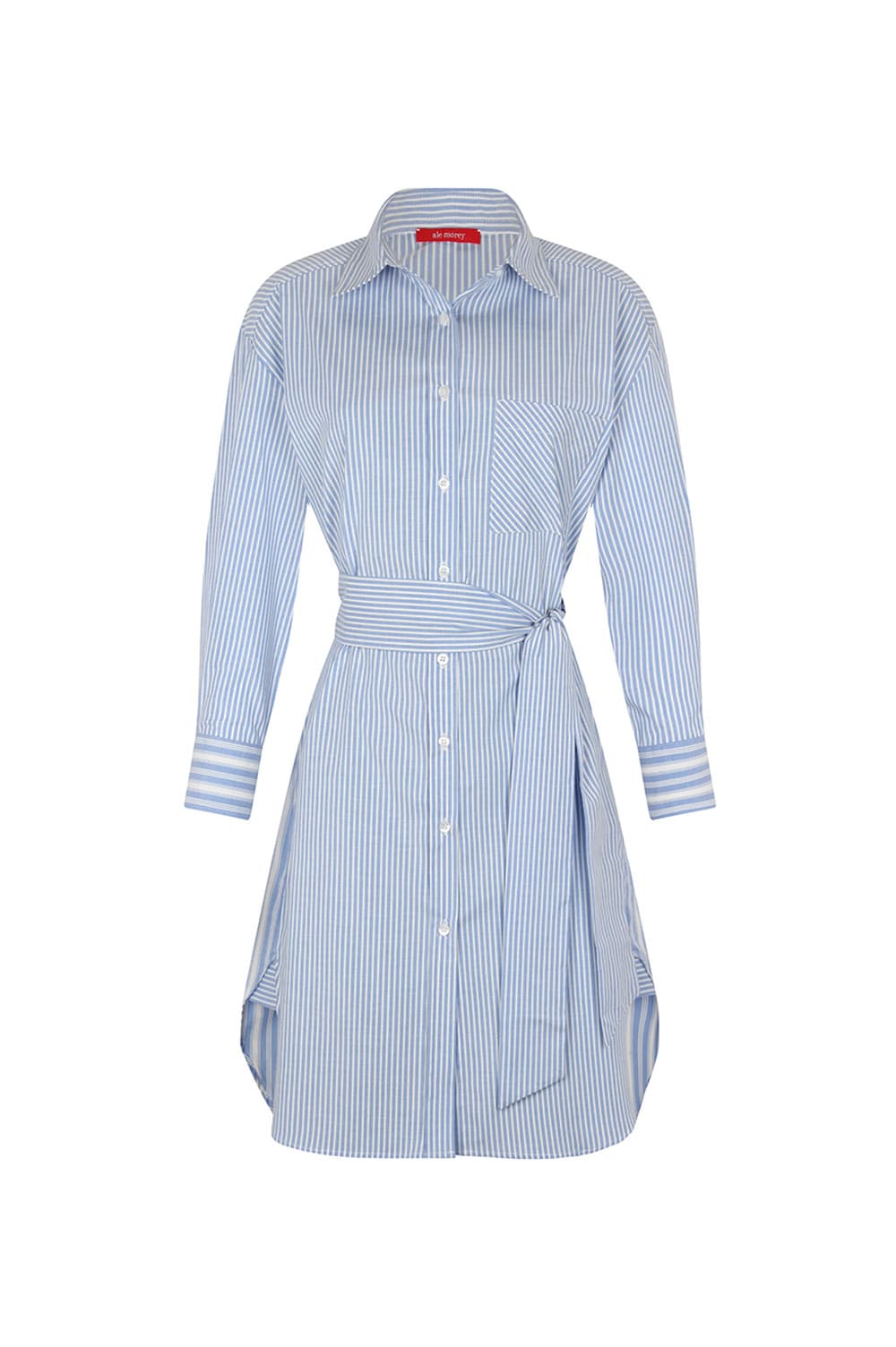 STRIPE SHIRT DRESS - SKY STRIPE SHIRT DRESS - SKY