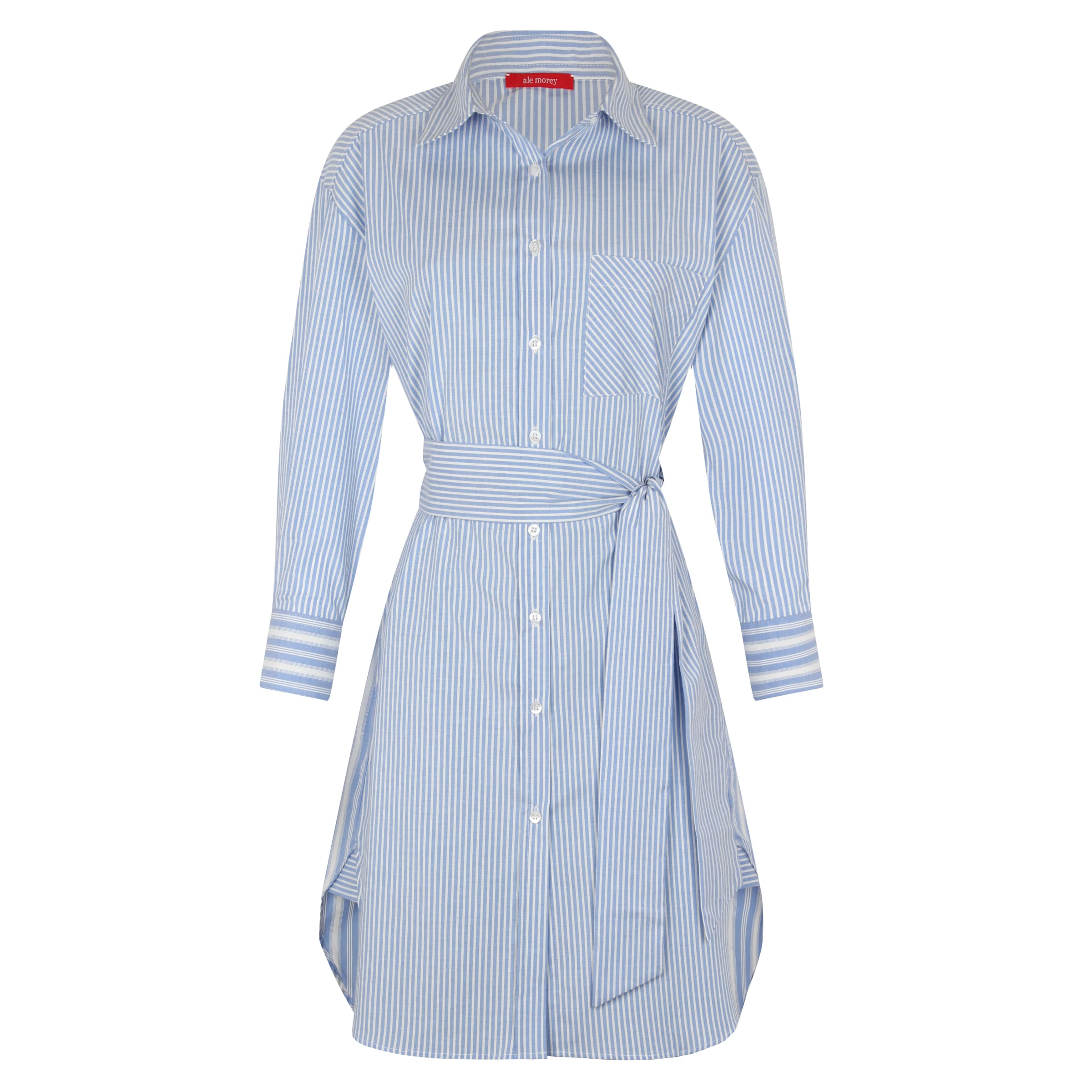 STRIPE SHIRT DRESS - SKY STRIPE SHIRT DRESS - SKY