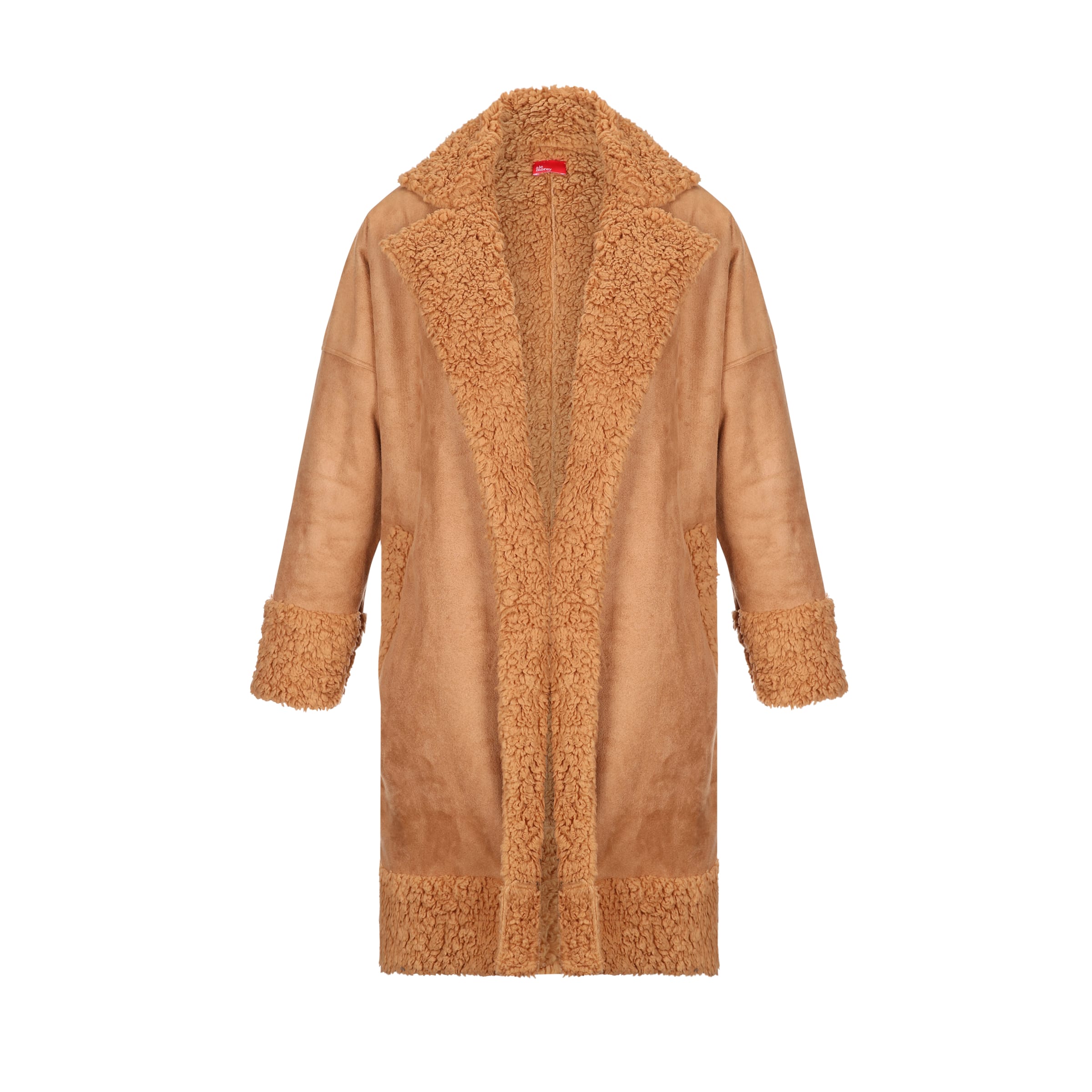 SUEDE SHERPA COAT - CAMEL SUEDE SHERPA COAT - CAMEL