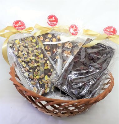 Barra Chocolate con frutos secos bitter, leche, blanco 260 g