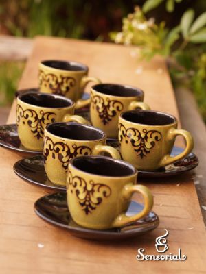JUEGO 6 TAZAS DE CAFE CERAMICA 1