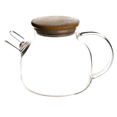 Tetera Vidrio Tapa Bambú 1litro1