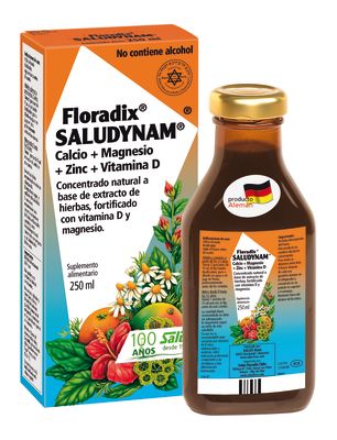 Floradix Saludynam (Calcio + Magnesio+Zinc + Vitamina D) jarabe 250ml Floradix Saludynam (Calcio + Magnesio+Zinc + Vitamina D) jarabe 250ml