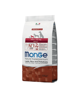 Monge Canine - ADULTO MINI CORDERO, ARROZ Y PAPA 2.5 KG1
