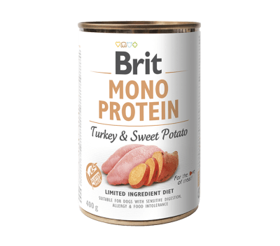 Brit Care Dog Lata Mono Protein - Pavo y Camote 400 gr1