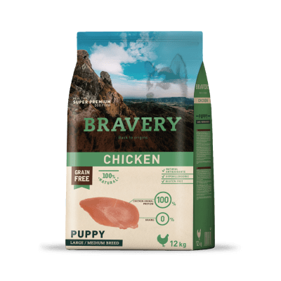 Bravery Dog - Puppy Large/Medium Breed Chicken 12 KG1