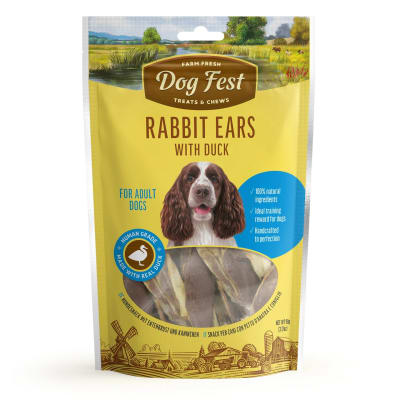 Dog Fest Adult Rabbit Ear with Duck 90 gr1